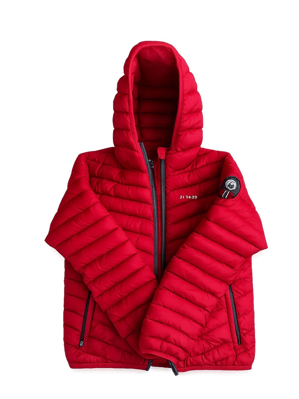 Scandinavian Explorer Kids Hooded Lightweight Red Coat 90% Down